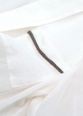 Brunello Cucinelli Ivory Sheer Embellished Gem Blouse 2