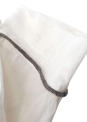 Brunello Cucinelli Ivory Sheer Embellished Gem Blouse 6