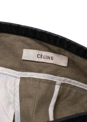 Celine Green Velcro Wide Leg Linen Trousers 14