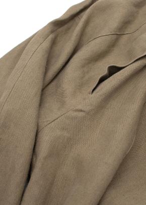 Celine Green Velcro Wide Leg Linen Trousers 3