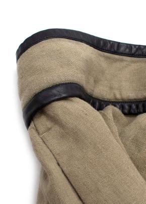 Celine Green Velcro Wide Leg Linen Trousers 6