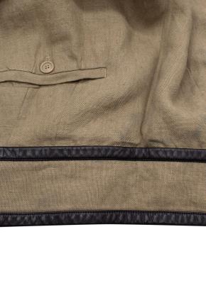 Celine Green Velcro Wide Leg Linen Trousers 13