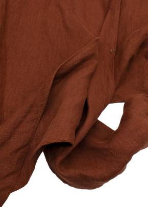 Faithfull The Brand Brown Tie Front Linen Top and Wide Leg Trouser Set 7