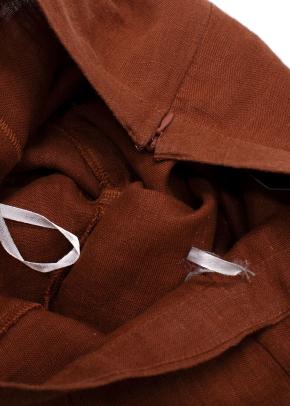 Faithfull The Brand Brown Tie Front Linen Top and Wide Leg Trouser Set 15