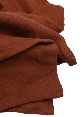 Faithfull The Brand Brown Tie Front Linen Top and Wide Leg Trouser Set 14