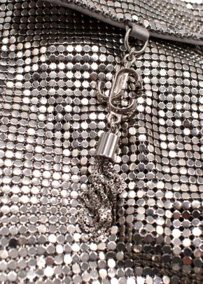 Jimmy Choo Silver Metallic-effect Mesh Soft Phone Holder 2