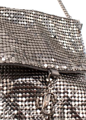 Jimmy Choo Silver Metallic-effect Mesh Soft Phone Holder 4