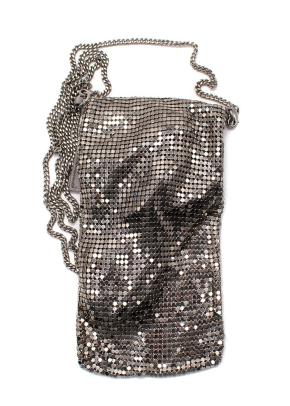 Jimmy Choo Silver Metallic-effect Mesh Soft Phone Holder 3
