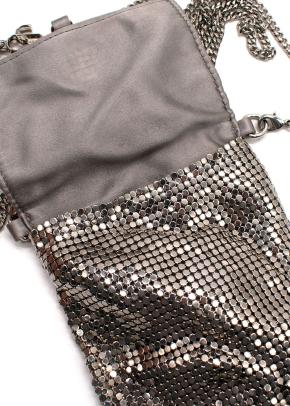 Jimmy Choo Silver Metallic-effect Mesh Soft Phone Holder 9