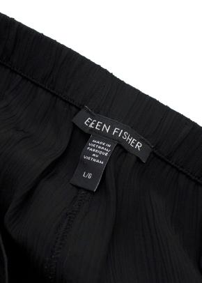 Eileen Fisher Black Pleated Wide Leg Trousers 4