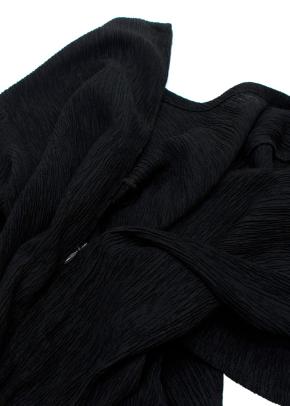 Eileen Fisher Black Woven Plissé Jumpsuit 3