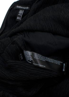 Eileen Fisher Black Woven Plissé Jumpsuit 5