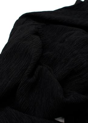 Eileen Fisher Black Woven Plissé Jumpsuit 6