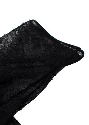 Giambattista Valli Haute Couture Black Lace Dress with Nude Underlay and Floral Applique Waist 7