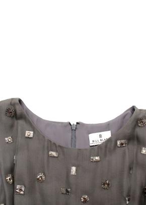 Bill Blass Grey Sequin Embellished Midi Dress 2