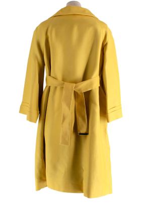 Gucci Ochre Yellow Tie Front Silk Blend Coat 3