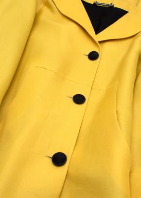 Gucci Ochre Yellow Tie Front Silk Blend Coat 4