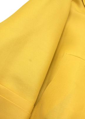 Gucci Ochre Yellow Tie Front Silk Blend Coat 2
