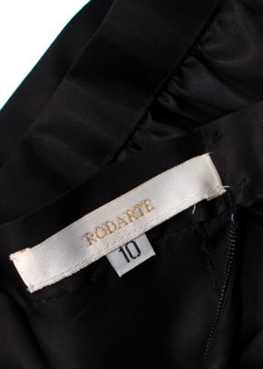 Rodarte Black Silk Pleated A Line Skirt 5