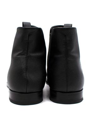 Prada Black Grained Leather Chelsea Boots 5