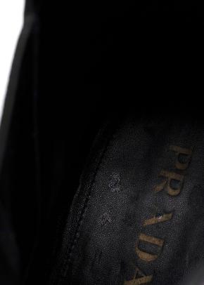 Prada Black Grained Leather Chelsea Boots 10