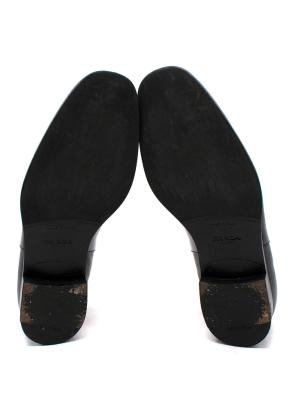 Prada Black Grained Leather Chelsea Boots 8