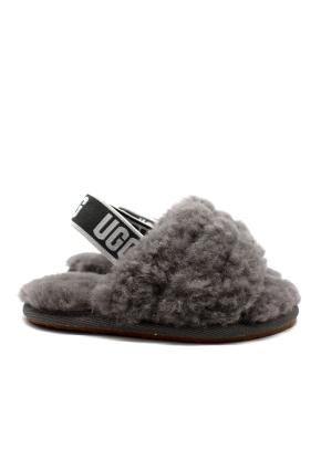 UGG Grey Kids fluffy Slides 2