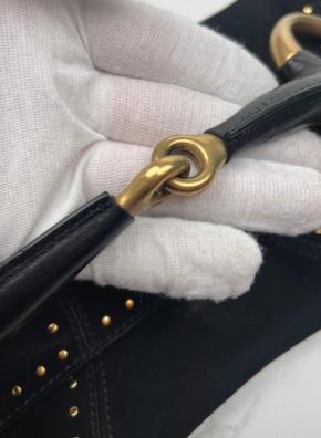 Gucci Tom Ford Black Suede Horsebit Shoulder Bag 7