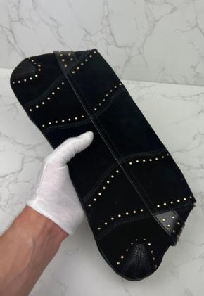 Gucci Tom Ford Black Suede Horsebit Shoulder Bag 3