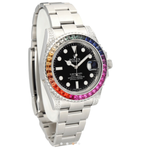 Rolex Unisex Oyster Perpetual Date Submariner Rainbow 40mm Watch 4