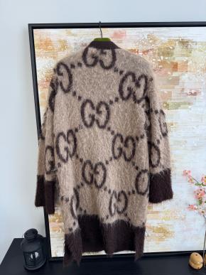 Gucci Brown Monogram Mohair Cardigan 4