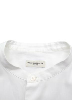 Dries Van Noten White Collarless Shirt 3