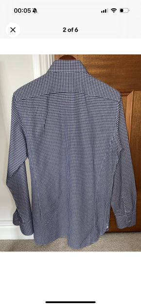 Tom Ford Navy And White Check Cotton Shirt 3
