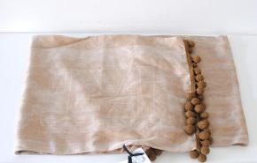Max Mara Silk Blend Large Shawl With PomPom Trim 2
