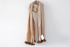Max Mara Silk Blend Large Shawl With PomPom Trim 4
