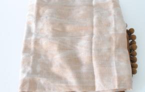 Max Mara Silk Blend Large Shawl With PomPom Trim 9