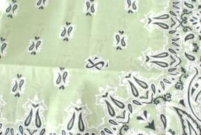 Saint Laurent Pale Green Paisley Bandana Scarf 8