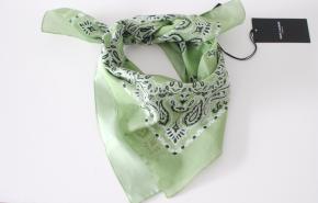 Saint Laurent Pale Green Paisley Bandana Scarf 9