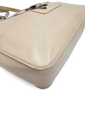 Vintage Jackie Beige Patent Leather Shoulder Bag 10