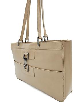 Vintage Jackie Beige Patent Leather Shoulder Bag 4