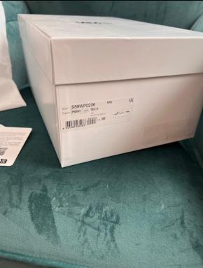 MM6 Black Leather Sandals 7