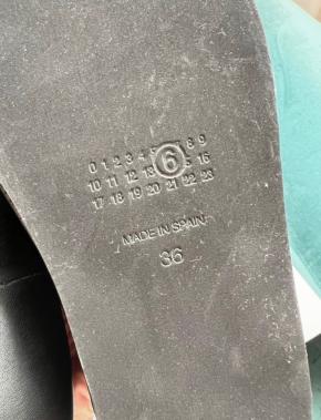 MM6 Black Leather Sandals 4