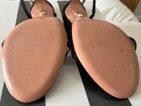 Aquazurra Black Serpentine Sandals 5