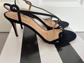 Aquazurra Black Serpentine Sandals 3