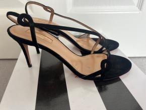 Aquazurra Black Serpentine Sandals 2