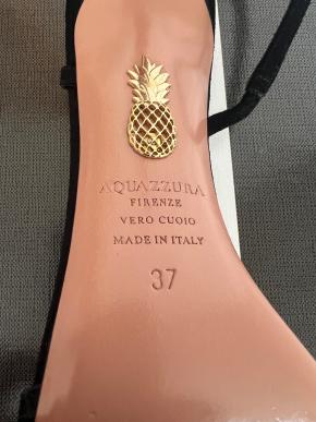 Aquazurra Black Serpentine Sandals 6