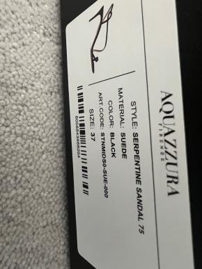 Aquazurra Black Serpentine Sandals 8