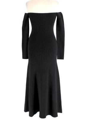 Reformation Black Ribbed Symone Cotton Sweater Dress 4