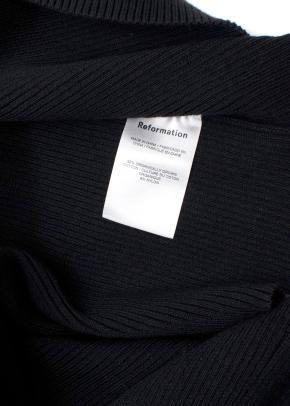 Reformation Black Ribbed Symone Cotton Sweater Dress 9