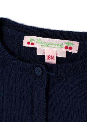 Bonpoint Kids Navy Wool Cardigan 4